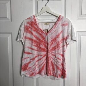 ❤️ S ❤️ NWT Anthro Tshirt Tie Dye Flutter Sleeves Starburst​